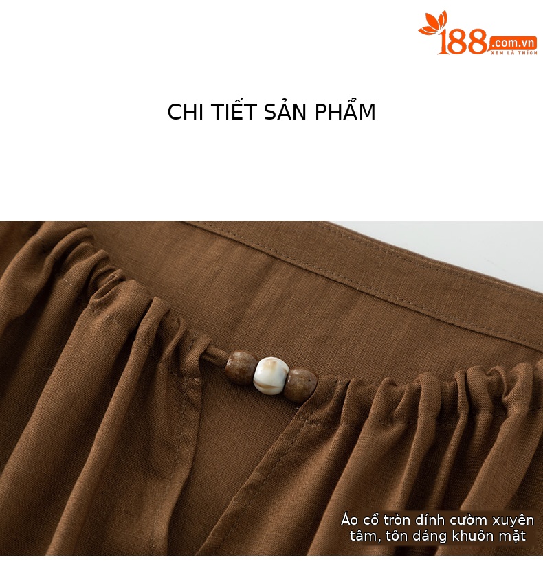 Váy maxi hai dây đính cườm phong cách nghỉ dưỡng, dáng chữ A rộng rãi, chất Tencel phối sợi gai mỏng mùa hè — Màu caramel chi tiết 15