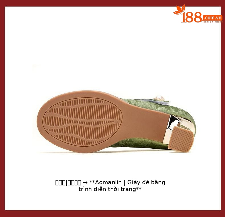 Giày sandal cao gót nữ quai ngang phong cách Trung Hoa, gót 7 cm, mũi nhọn phối màu — mơ 7cm, Màu xanh lá cây 7cm chi tiết 18