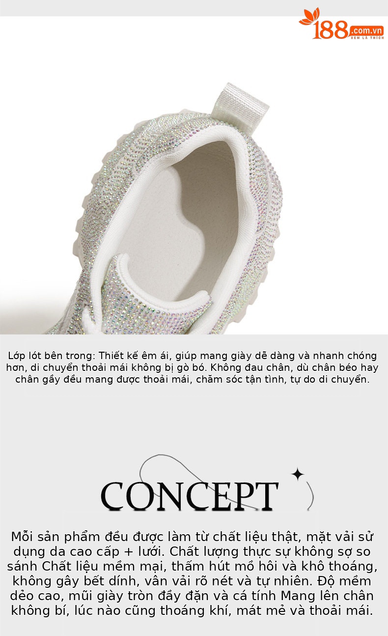Sandal cao gót nữ hở mũi đính đá rhinestone, gót siêu cao 8 cm, quai trước dây buộc — Xám bạc, Trắng, Đen chi tiết 8