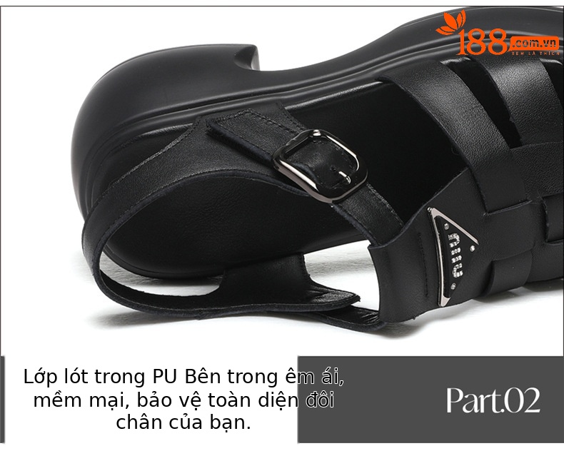 Sandal cao gót nữ da bò thật dệt mũi hở gót dày siêu nhẹ — 7176 màu đen, 7176m màu chi tiết 16