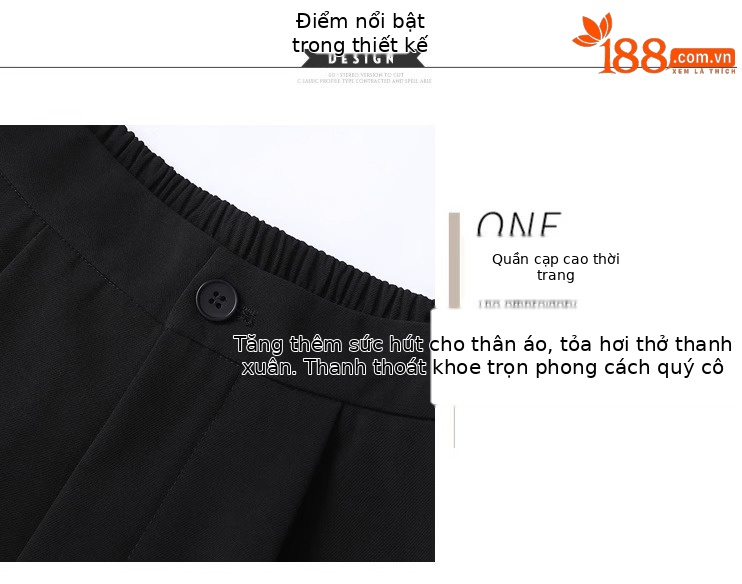 Quần short nữ cạp cao dáng chữ A ống rộng mùa hè — Màu đen (gửi thắt lưng xoắn khóa ngẫu nhiên) chi tiết 9