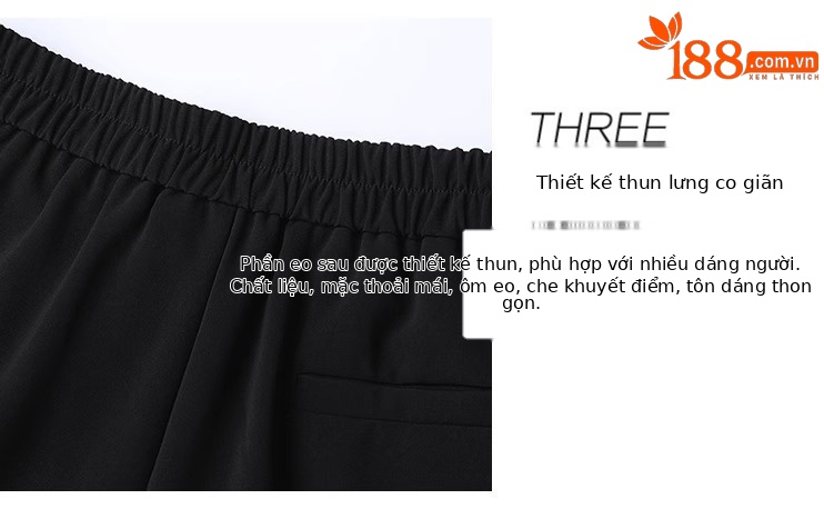 Quần short nữ cạp cao dáng chữ A ống rộng mùa hè — Màu đen (gửi thắt lưng xoắn khóa ngẫu nhiên) chi tiết 11