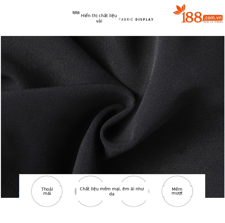 Quần short nữ cạp cao dáng chữ A ống rộng mùa hè — Màu đen (gửi thắt lưng xoắn khóa ngẫu nhiên) chi tiết 13