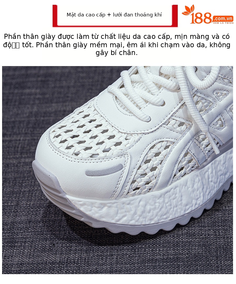 Giày sneaker nữ đế dày chunky tăng chiều cao phong cách thể thao hè 2026 — M2859 màu vàng, M2859 màu xám, M2859 màu be, M2859 màu xanh lam chi tiết 7