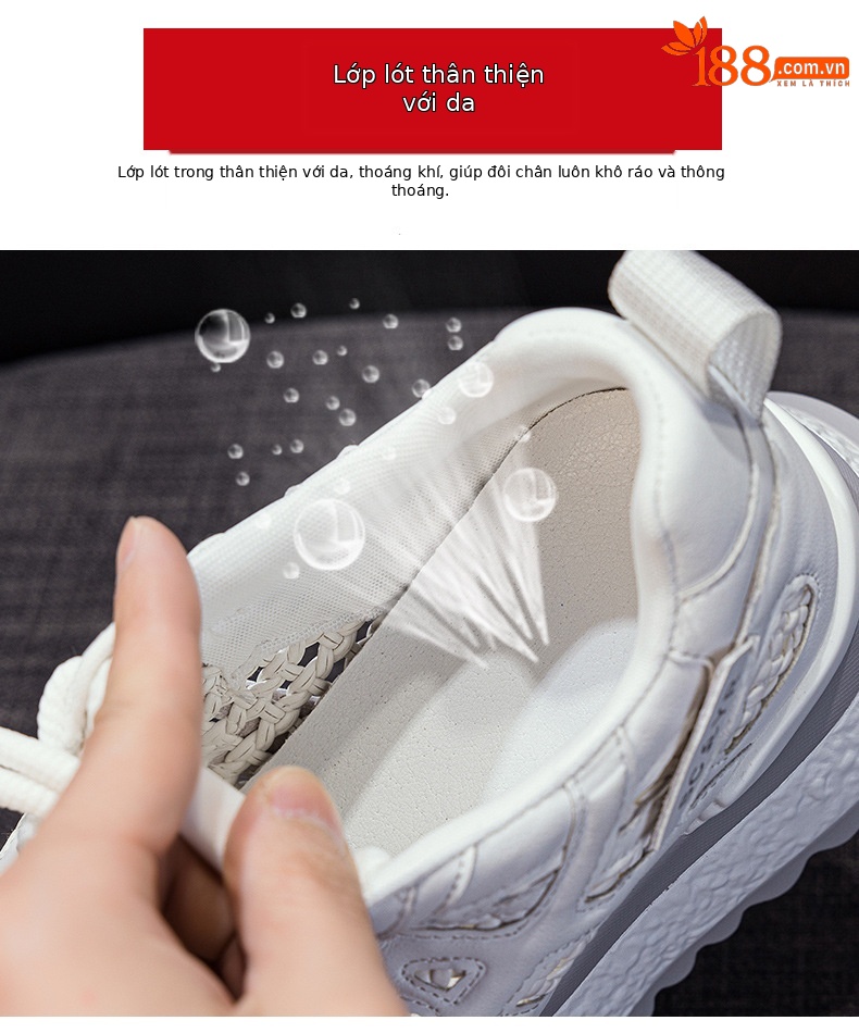 Giày sneaker nữ đế dày chunky tăng chiều cao phong cách thể thao hè 2026 — M2859 màu vàng, M2859 màu xám, M2859 màu be, M2859 màu xanh lam chi tiết 8
