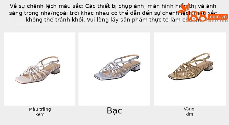 Sandal nữ mùa hè 2025 kiểu Pháp cổ điển, đế thấp, thiết kế đan lỗ vòng tròn, hở mũi hở gót — vàng, Màu trắng nhạt, bạc chi tiết 2