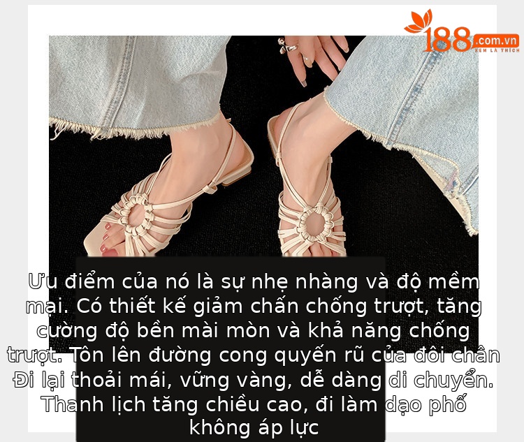 Sandal nữ mùa hè 2025 kiểu Pháp cổ điển, đế thấp, thiết kế đan lỗ vòng tròn, hở mũi hở gót — vàng, Màu trắng nhạt, bạc chi tiết 11