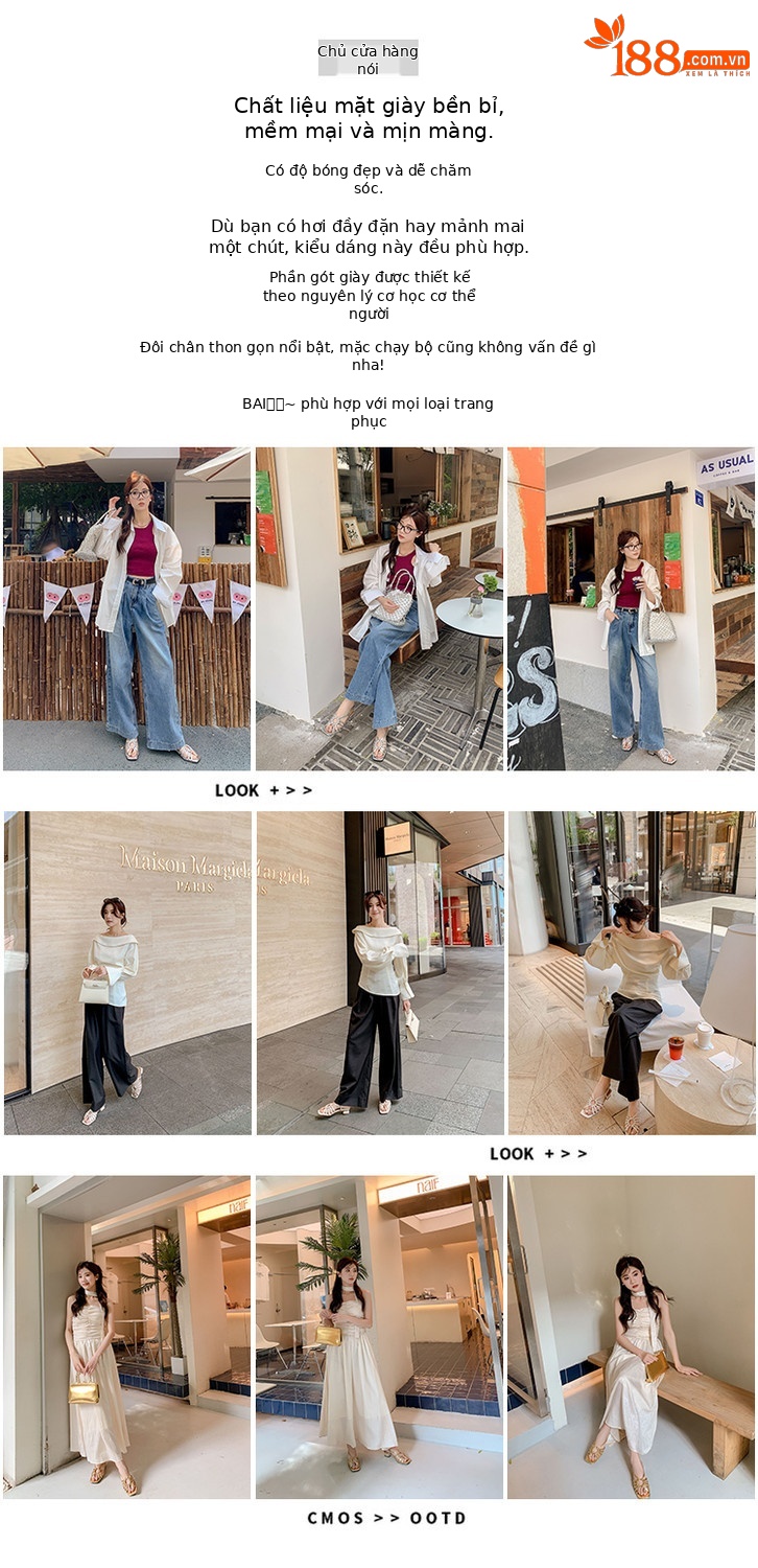 Sandal nữ mùa hè 2025 kiểu Pháp cổ điển, đế thấp, thiết kế đan lỗ vòng tròn, hở mũi hở gót — vàng, Màu trắng nhạt, bạc chi tiết 1