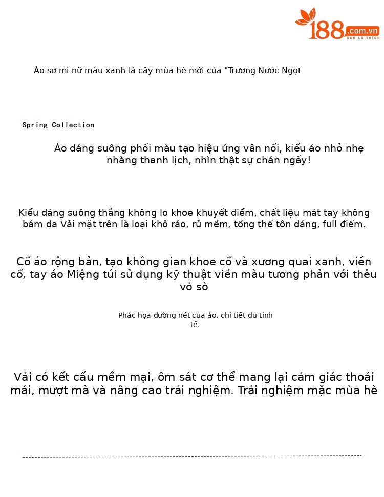 Áo sơ mi nữ cotton ngắn tay cổ búp bê xanh nhạt phong cách mới mùa hè — Màu xanh lục nhạt chi tiết 1