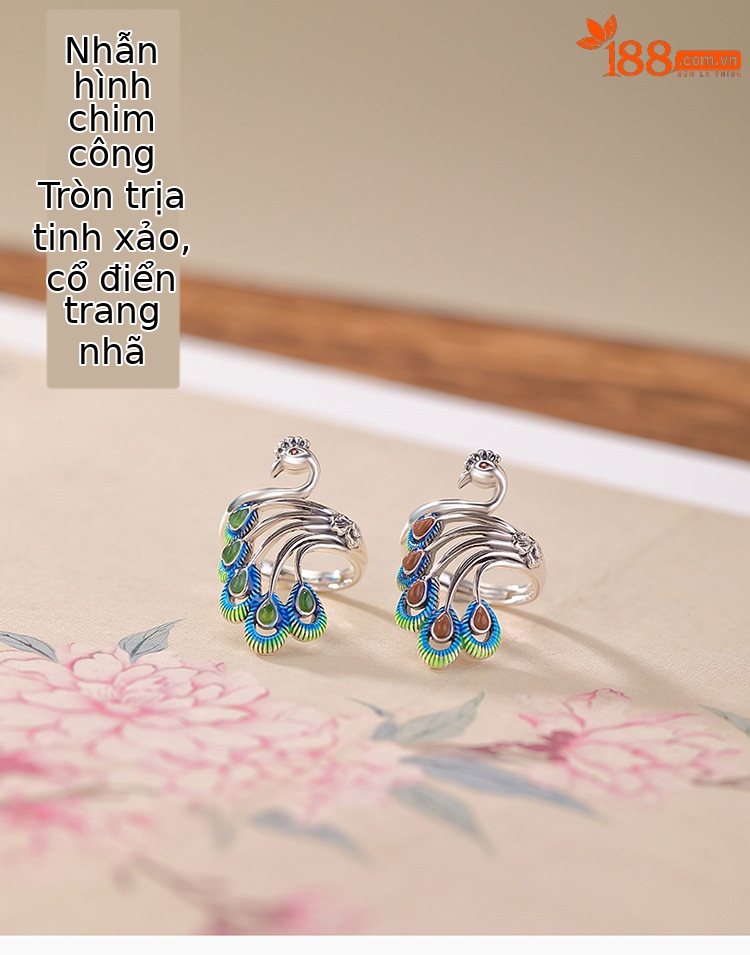 Yilu Silver Natural Hetian Jade Ring S925 Sterling Silver Jasper Southern Red Agate Peacock Men Guofeng Factory Bán buôn — Mẫu đỏ nam chi tiết 1