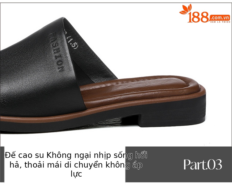 Dép sandal nữ da bò siêu mềm kiểu La Mã 2026 đế bệt chống trượt — 7188 màu đen, 7188 màu be chi tiết 17