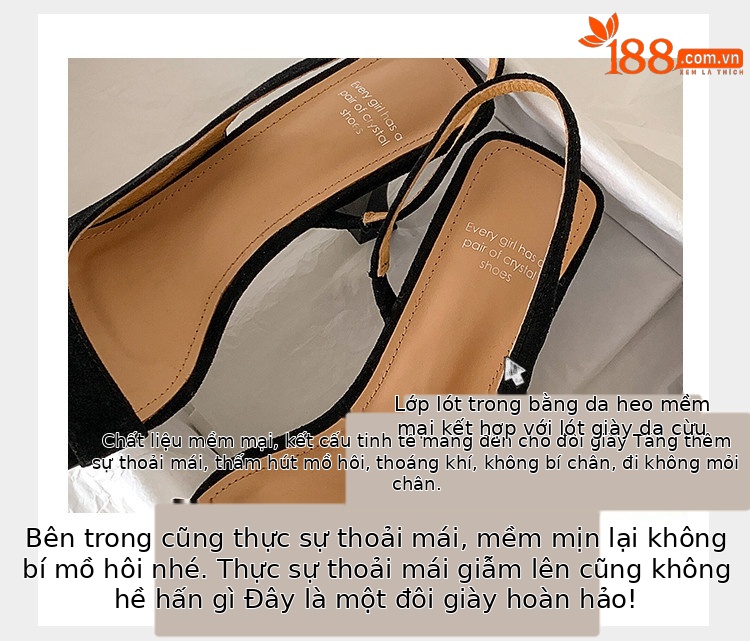 Sandal cao gót nữ hở mũi mũi vuông quai sau đơn giản phong cách Pháp — Màu đen, Màu trắng be, Màu bạc chi tiết 9