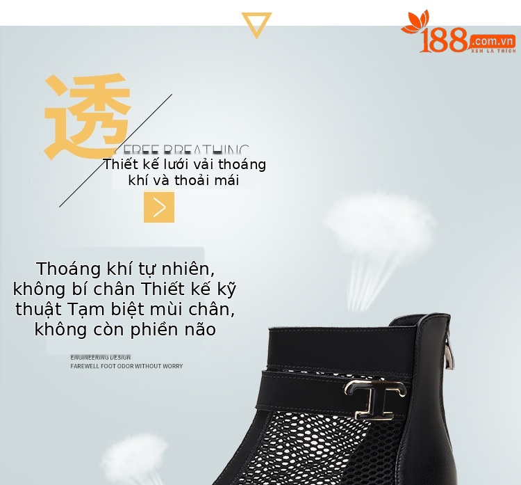 Boot lưới cao gót nữ cổ thấp mũi nhọn đế xuồng gót 6 cm — Màu đen 6cm chi tiết 6