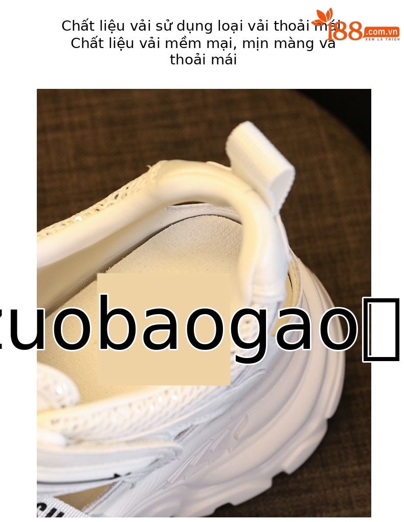 Giày sneaker nữ đế dày chunky thoáng khí mặt lưới đục lỗ độn cao bên trong — Màu trắng chi tiết 8