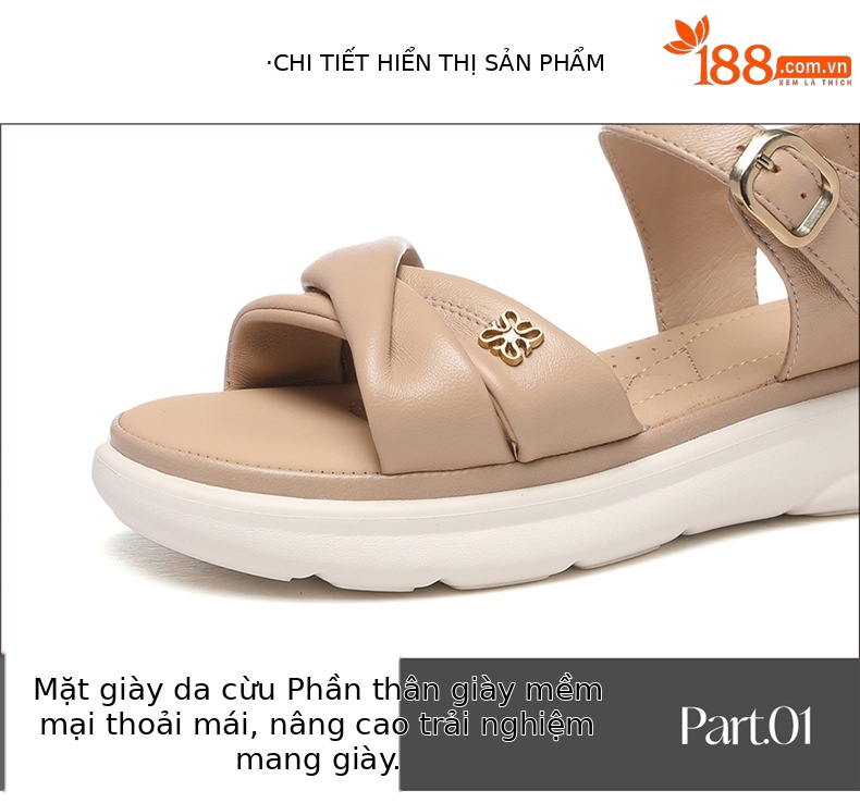 Sandal nữ đế dày mềm chống trượt phong cách thường ngày mùa hè — 7170 màu be, 7170 màu mơ chi tiết 15