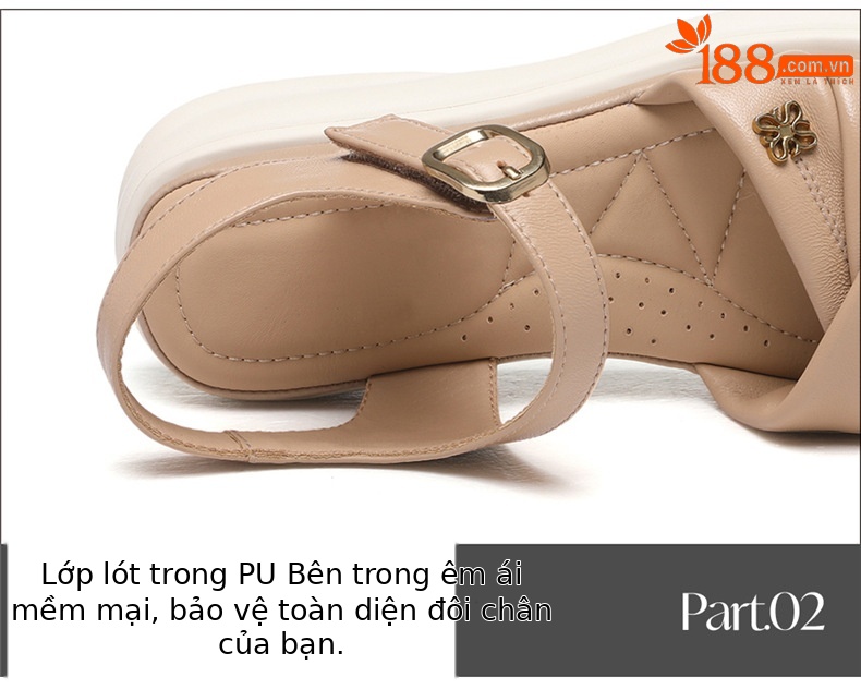 Sandal nữ đế dày mềm chống trượt phong cách thường ngày mùa hè — 7170 màu be, 7170 màu mơ chi tiết 16