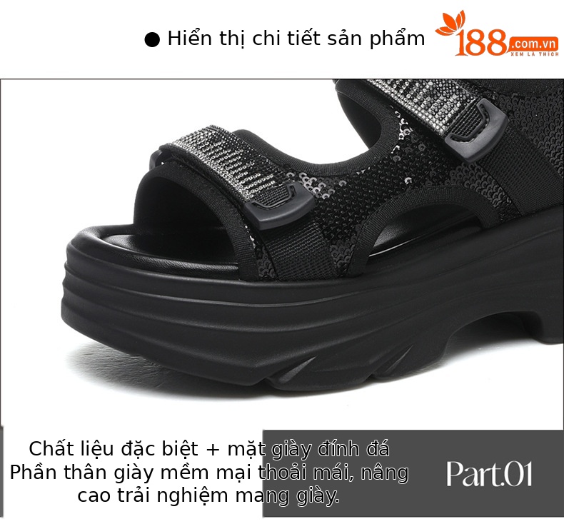 Dép sandal nữ quai chữ V đế platform dày mềm đi biển hè 2026 — 7141 Màu đen, 7141 mét cà phê chi tiết 15