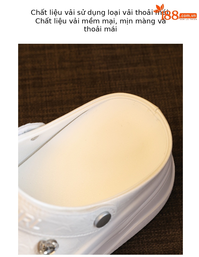 Dép bao đầu nhỏ đế dày tăng chiều cao bên trong cho nữ, form slip-on đế xuồng mùa hè — Màu trắng, Màu vàng chi tiết 8
