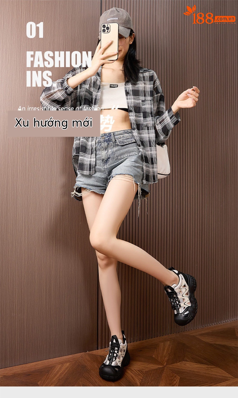 Giày sneaker nữ đế dày chunky phong cách thể thao đa năng — Len tinh khiết, Đen chi tiết 2