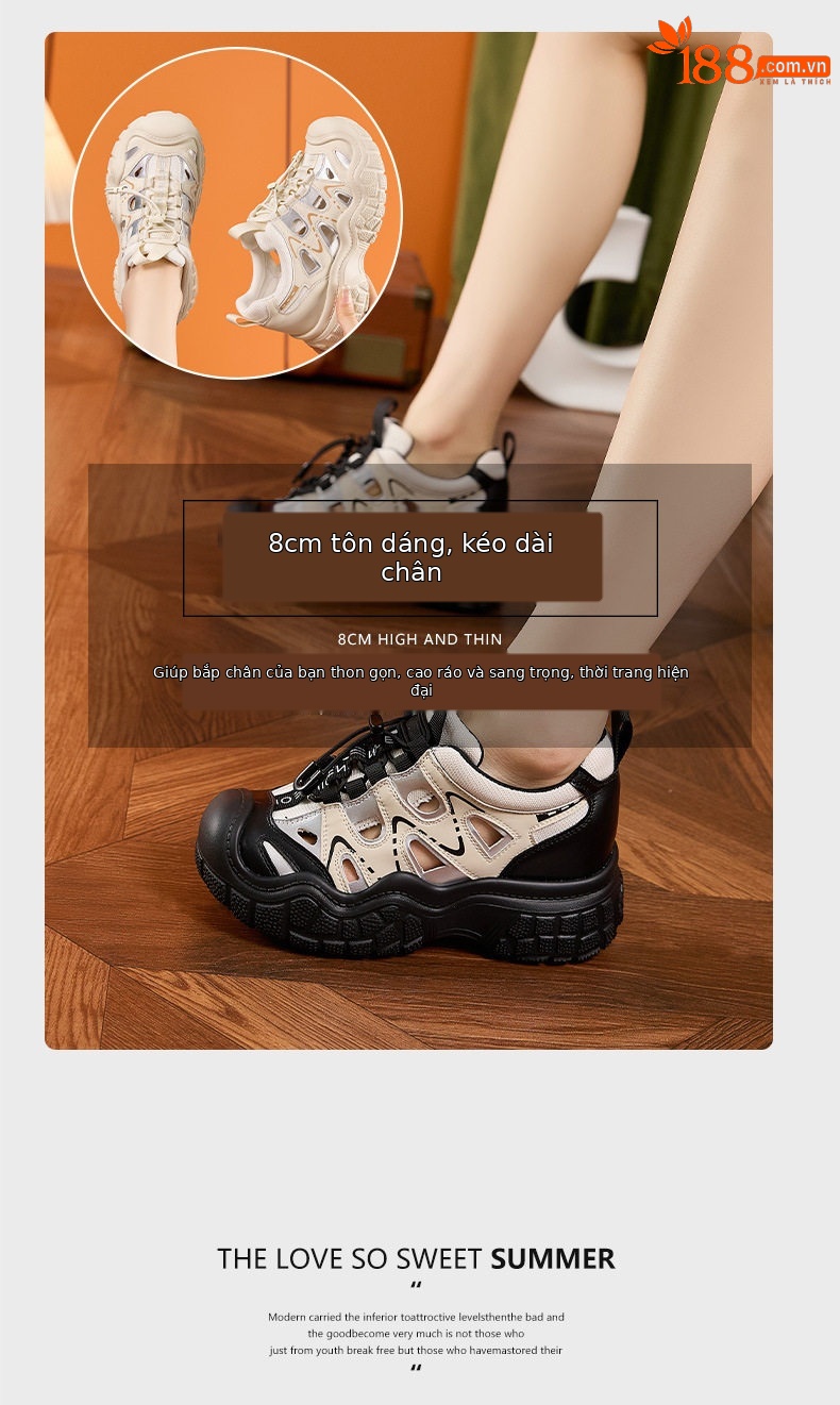 Giày sneaker nữ đế dày chunky phong cách thể thao đa năng — Len tinh khiết, Đen chi tiết 9
