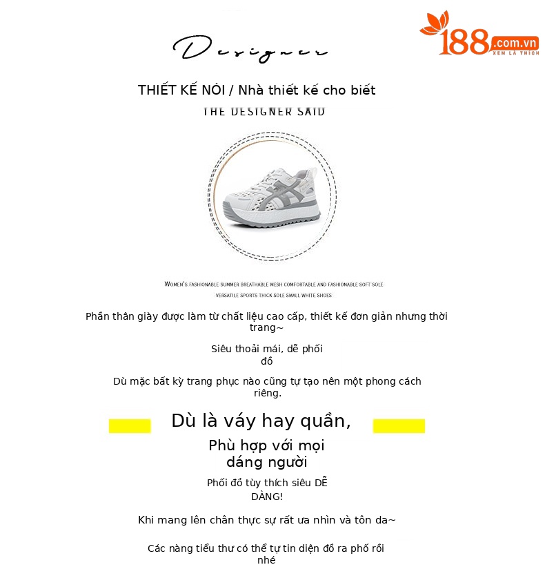 Giày sneaker nữ đế dày tăng chiều cao, phong cách thể thao, chất liệu lưới dệt thoáng khí, mẫu mới hè 2026 — M2858 Màu tím, M2858 màu be, M2858 màu xanh lam chi tiết 3