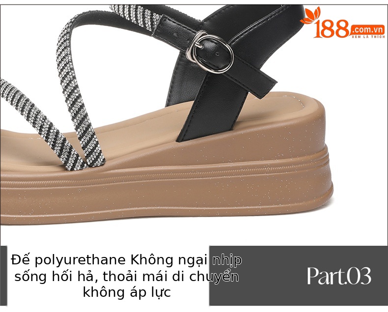 Sandal nữ kiểu Pháp quai ngang đính đá gót xuồng 2026 — 7197 màu be, 7197 màu đen chi tiết 17