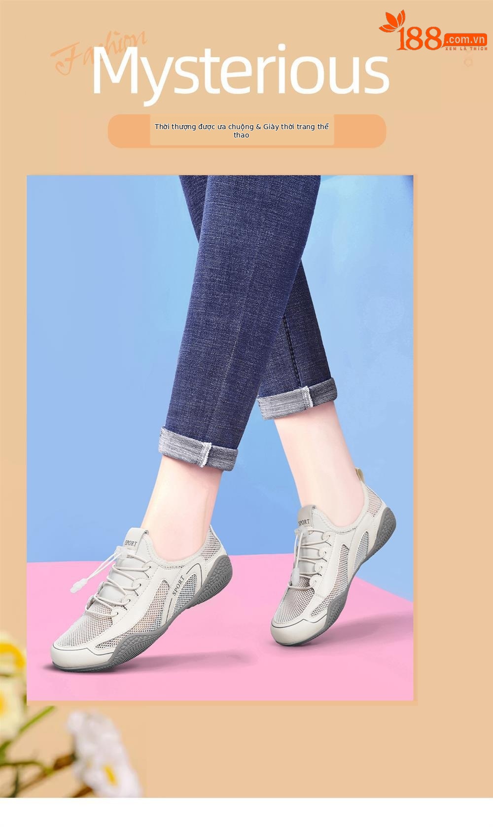 Giày thể thao nữ đế dày mùa hè 2025, sneaker lưới thoáng khí, giày trắng phong cách cổ điển — LJ 58278m màu bốn mùa, LJ 58109- 2m màu Bốn Mùa, Lưới màu xám LJ 58219m, Lưới trắng LJ 1138 chi tiết 1