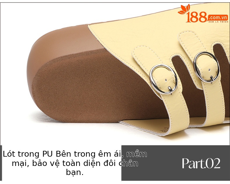 Dép xỏ ngón nữ kiểu Pháp retro đế dày, đi biển chống trượt mùa hè — 7231 màu vàng, 7231 màu be chi tiết 16