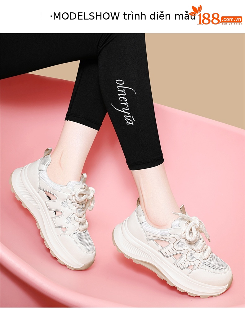 Giày sneaker nữ đế dày da thật thoáng khí kiểu dáng xu hướng mùa hè 2026, dép quai hậu khoét lỗ — 7218 mét xám, Màu mơ 7218 chi tiết 8