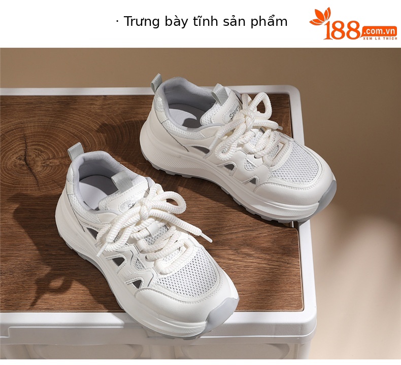 Giày sneaker nữ đế dày da thật thoáng khí kiểu dáng xu hướng mùa hè 2026, dép quai hậu khoét lỗ — 7218 mét xám, Màu mơ 7218 chi tiết 13