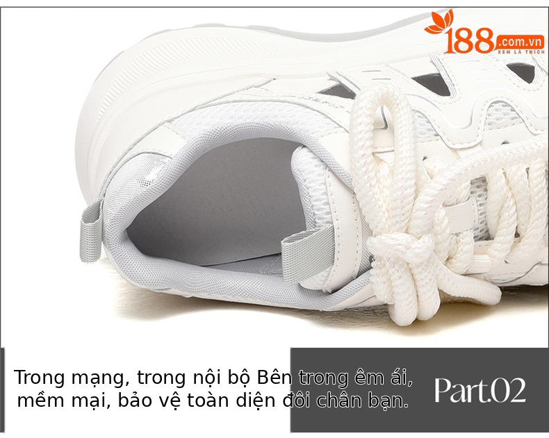 Giày sneaker nữ đế dày da thật thoáng khí kiểu dáng xu hướng mùa hè 2026, dép quai hậu khoét lỗ — 7218 mét xám, Màu mơ 7218 chi tiết 16