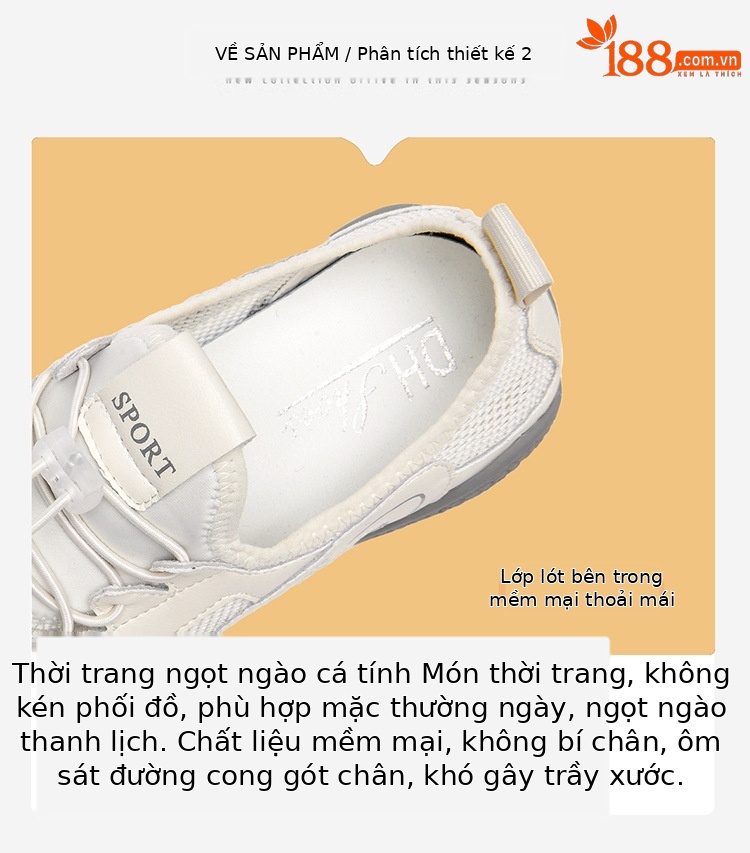 Giày sneaker nữ da thật lưới thoáng khí mùa hè 2025 nhẹ êm chống trượt — DH 58365m Xám (Mẫu rỗng), DH 58219 màu trắng (mẫu rỗng), DH 58618m Xám (Mẫu rỗng), DH 58278 màu xám (lớp lót đơn) chi tiết 5