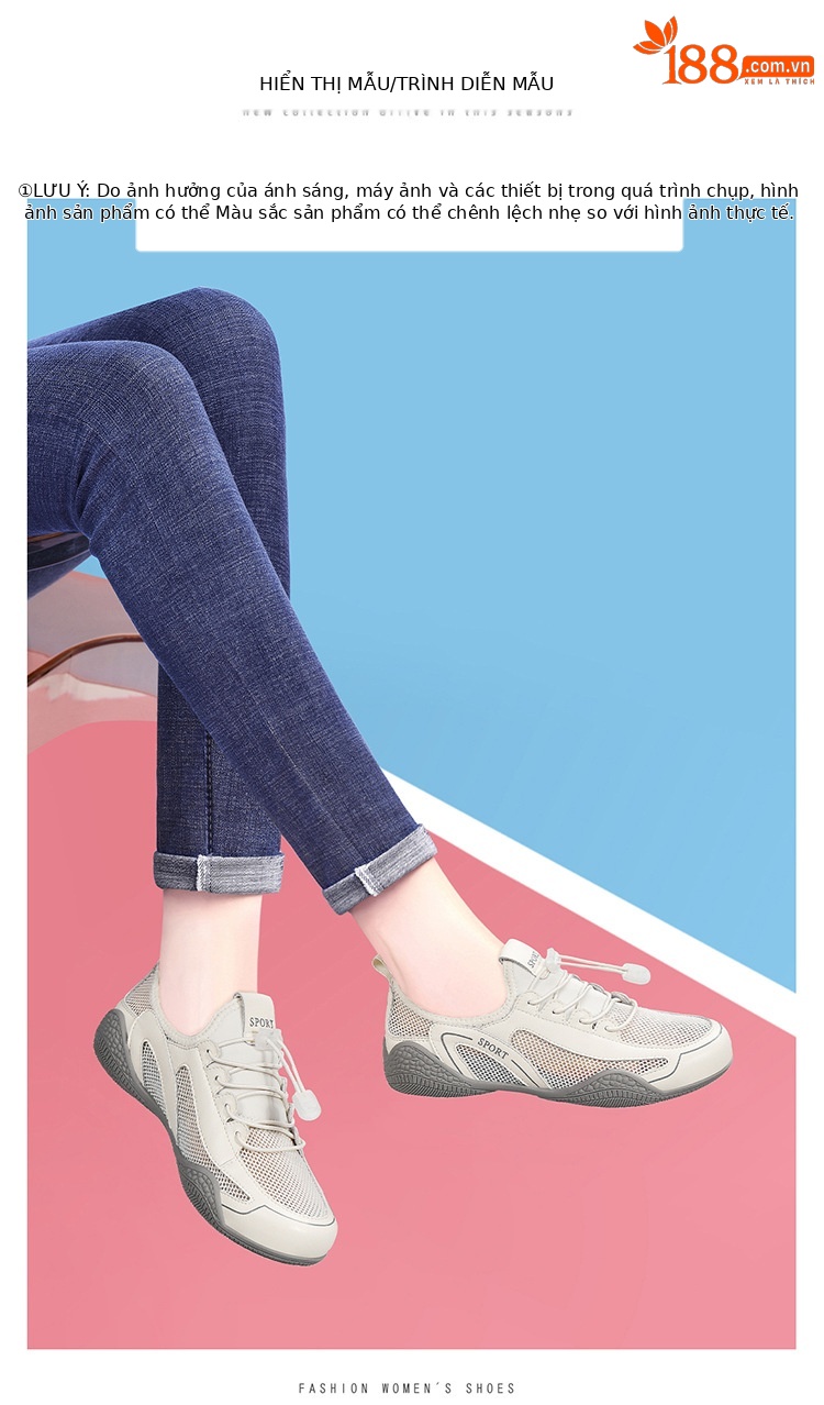 Giày sneaker nữ da thật lưới thoáng khí mùa hè 2025 nhẹ êm chống trượt — DH 58365m Xám (Mẫu rỗng), DH 58219 màu trắng (mẫu rỗng), DH 58618m Xám (Mẫu rỗng), DH 58278 màu xám (lớp lót đơn) chi tiết 7