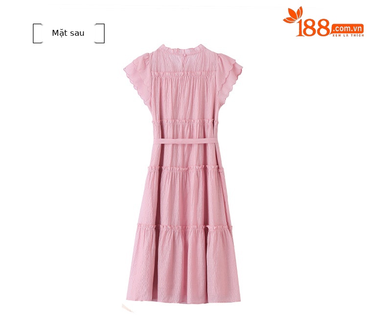 Váy liền suông midi che bụng thời trang hè 2025 dáng rộng khí chất LM6906 — Màu hồng, Màu trắng chi tiết 42