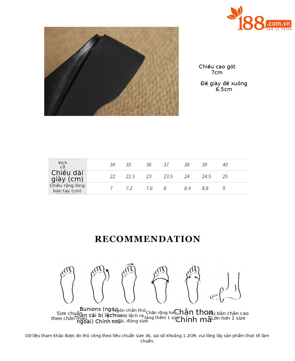 Dép xỏ ngón nữ đế dày 7cm da thật đi biển mùa hè — đen chi tiết 3