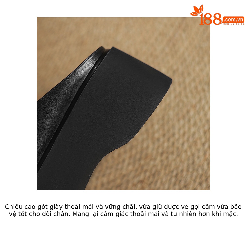 Dép xỏ ngón nữ đế dày 7cm da thật đi biển mùa hè — đen chi tiết 17