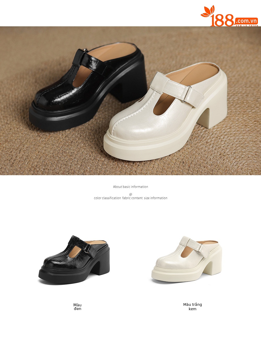 Sandal cao gót nữ đế xuồng da thật, quai hậu bít mũi, gót 10 cm — đen, Màu trắng nhạt chi tiết 4