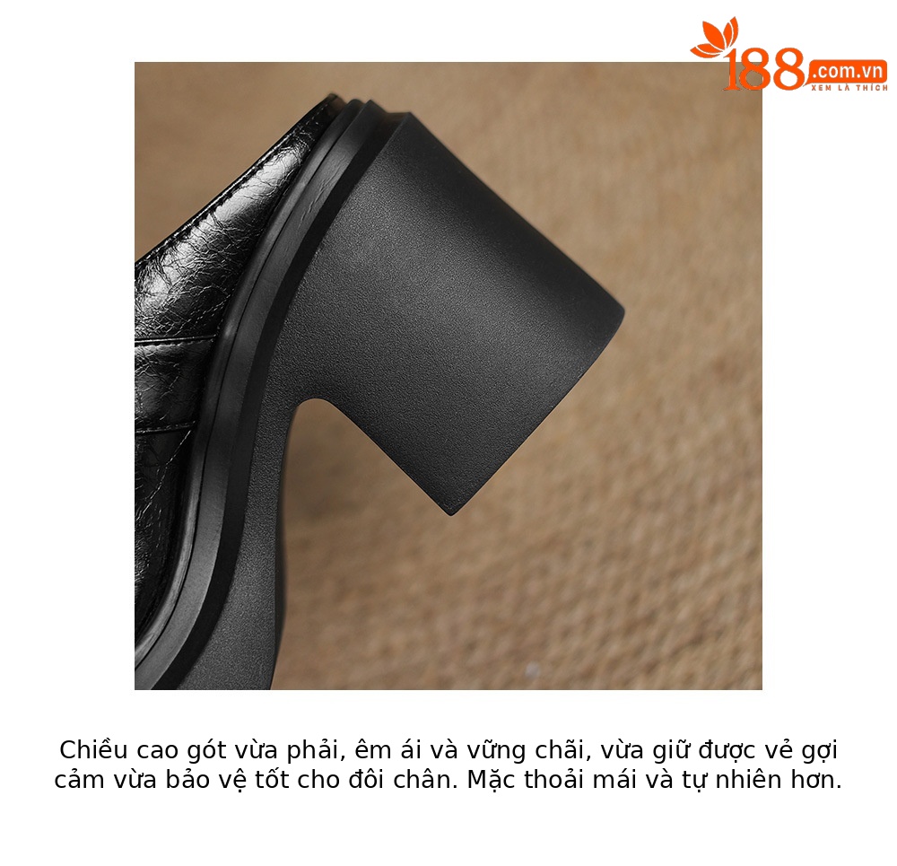 Sandal cao gót nữ đế xuồng da thật, quai hậu bít mũi, gót 10 cm — đen, Màu trắng nhạt chi tiết 16