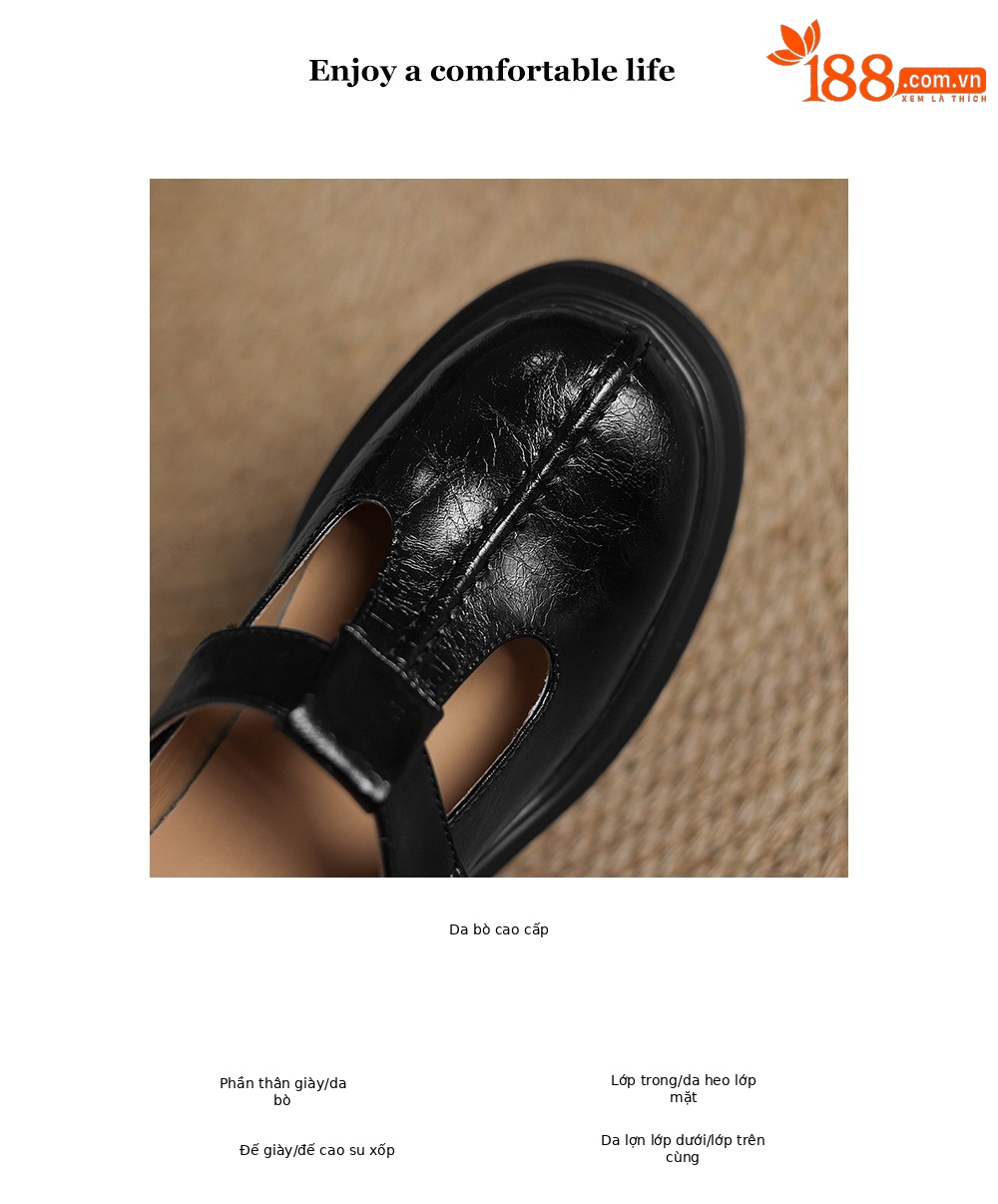 Sandal cao gót nữ đế xuồng da thật, quai hậu bít mũi, gót 10 cm — đen, Màu trắng nhạt chi tiết 2