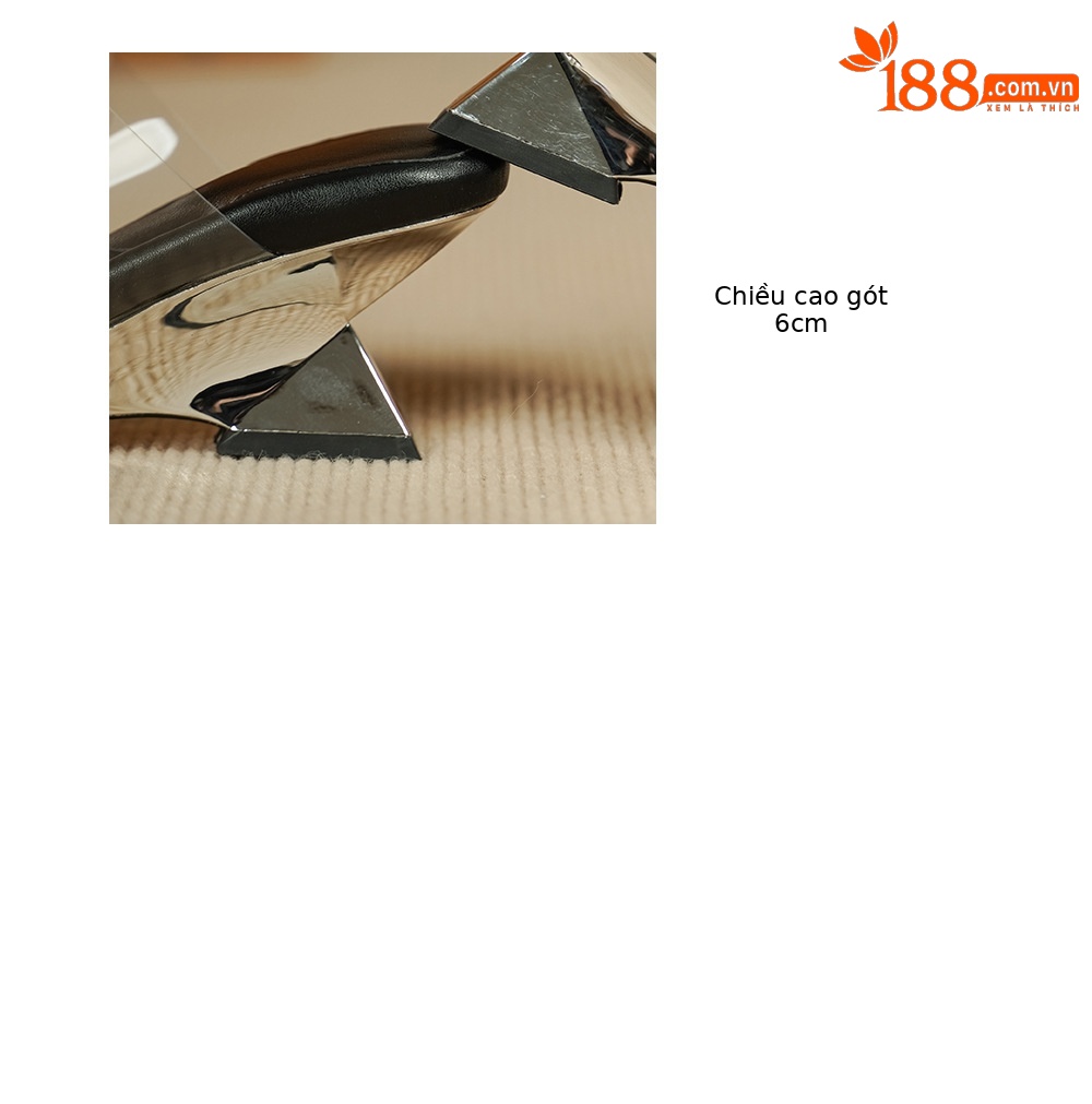 Sandal cao gót nữ mũi vuông đính đá, quai ngang trong suốt, gót 6 cm — đen chi tiết 3