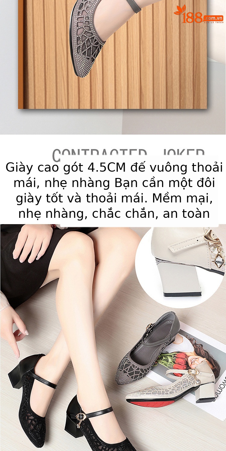 Dép sandal nữ quai chữ V da thật lưới thoáng khí đế mềm chống trượt — Màu be chi tiết 2