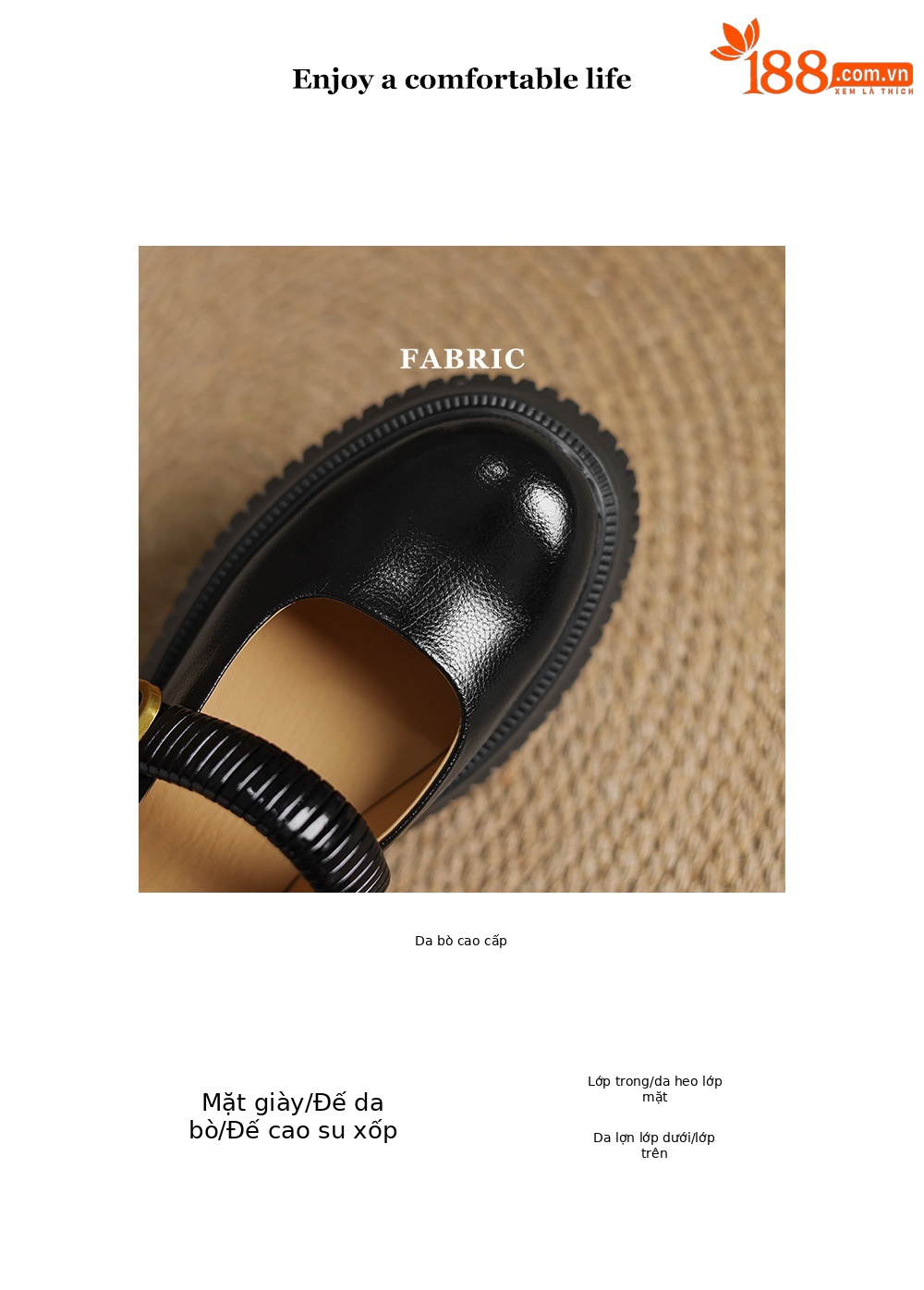 Dép sandal nữ đế dày 6cm mũi hở quai ngang Mary Jane — đen, vàng chi tiết 2