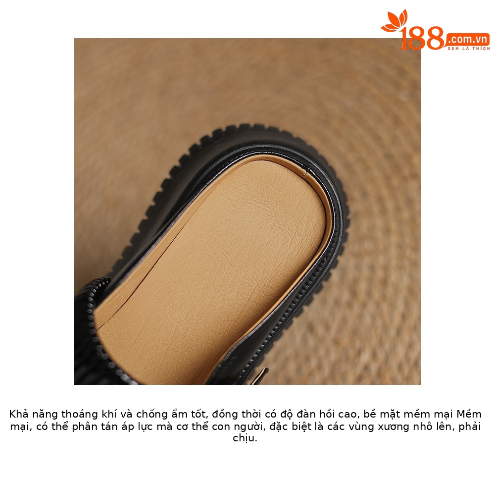 Dép sandal nữ đế dày 6cm mũi hở quai ngang Mary Jane — đen, vàng chi tiết 17