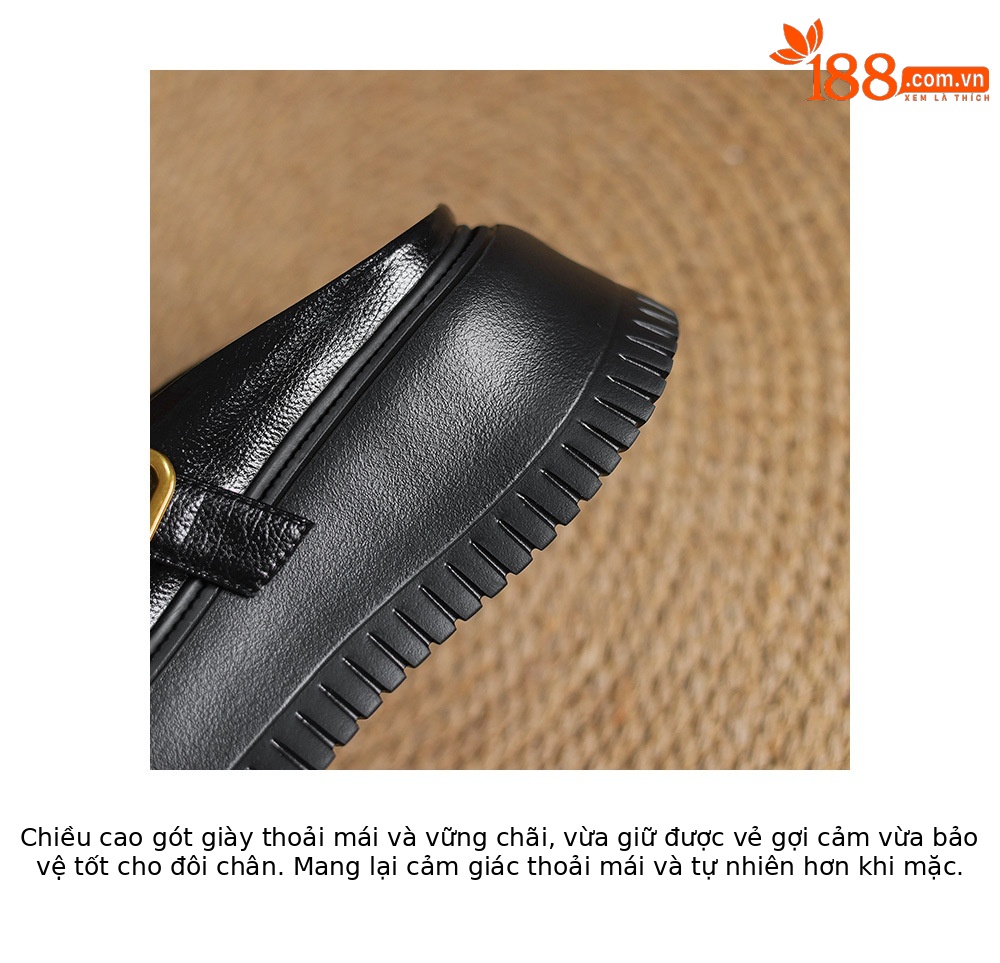 Dép sandal nữ đế dày 6cm mũi hở quai ngang Mary Jane — đen, vàng chi tiết 18