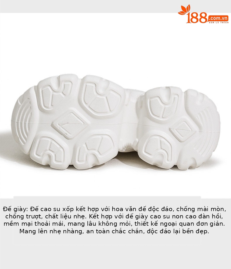 Giày sneaker nữ chunky đế dày thoáng khí mùa hè — Bạc, Trắng chi tiết 7