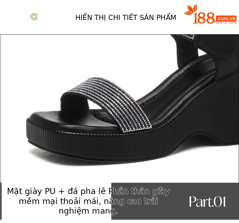 Dép sandal nữ đế bệt chống trượt mềm mại mùa hè cho mẹ và người cao tuổi — 7225 màu đen, 7225 màu be chi tiết 15