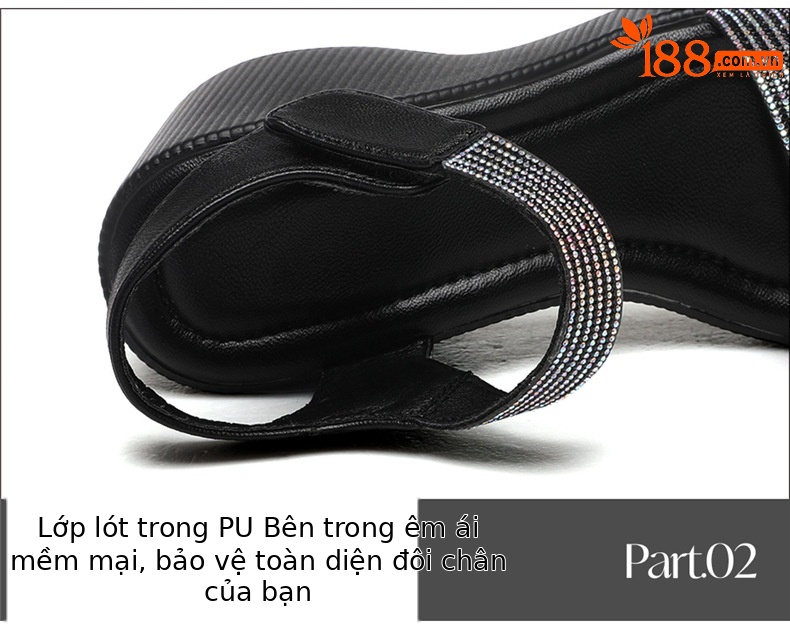 Dép sandal nữ đế bệt chống trượt mềm mại mùa hè cho mẹ và người cao tuổi — 7225 màu đen, 7225 màu be chi tiết 16