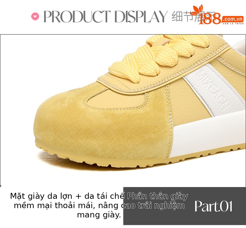 Giày sneaker nữ da thật lưới mỏng đế dày mũi tròn phong cách thể thao hè 2025 — JST 7115-1 trái cây xanh, JST 7115-1 màu vàng chi tiết 14