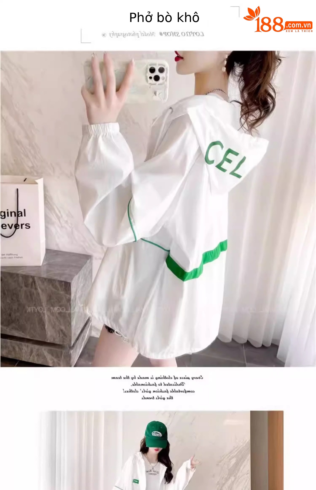 Áo chống nắng nữ dáng rộng có mũ, mỏng thoáng khí mùa hè, phong cách thể thao đa năng — Màu hồng chi tiết 3