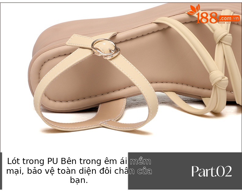 Dép sandal nữ đế bệt mùa hè 2026 chống trượt đế mềm thoáng khí — 7224 màu vàng, 7224 màu be chi tiết 16